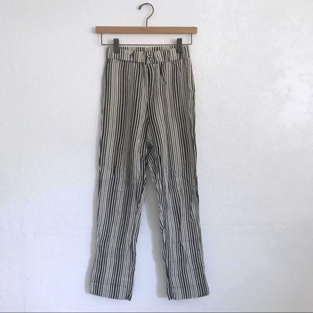 Brandy Melville Tilden cream brown stripe pants